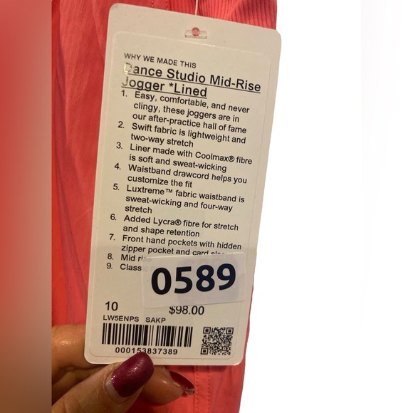 NWT Lululemon dance studio MR joggers Size 10 - Picture 5 of 5